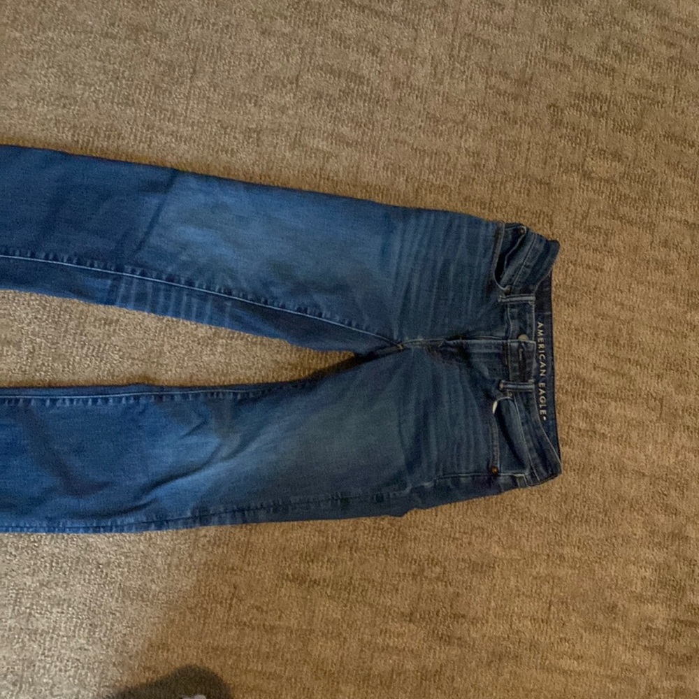 Blue slim straight jeans